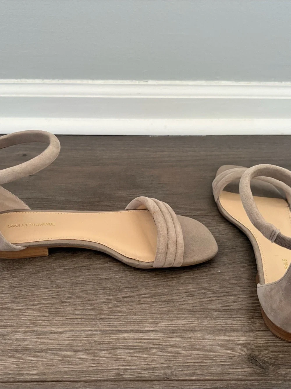 Women’s Saks Fifth Avenue Tan Suede Ankle-Strap Sandals - SIZE 7.5